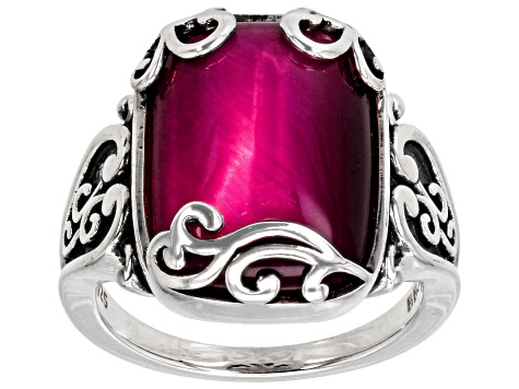 Pink Tigers Eye Sterling Silver Ring