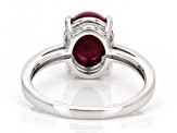 Pink Tigers Eye Rhodium Over Sterling Silver Ring 0.01ctw