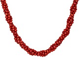 Red Coral Sterling Silver Twisted Necklace