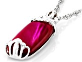 Pink Tigers Eye Rhodium Over Sterling Silver Solitaire Pendant With Chain