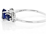 Blue Kyanite Rhodium Over Sterling Silver Ring 0.91ctw