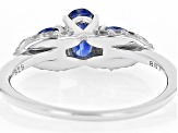 Blue Kyanite Rhodium Over Sterling Silver Ring 0.91ctw