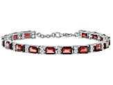 Red Garnet Rhodium Over Sterling Silver Tennis Bracelet 22.61ctw