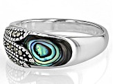 Abalone Shell Sterling Silver Band Ring