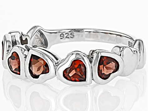 Gamut Red Diamond ガットG弦 Red Garnet Rhodium Over Sterling Silver 3-Stone Ring 1.47ctw