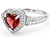 Red Garnet Rhodium Over Sterling Silver Ring 1.86ctw