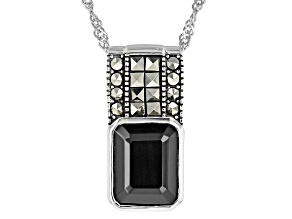 Black Spinel Sterling Silver Pendant With Chain 4.10ct