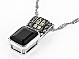 Black Spinel Sterling Silver Pendant With Chain 4.10ct