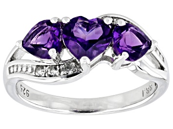 Picture of Purple Amethyst Rhodium Over Sterling Silver Ring 1.29ctw