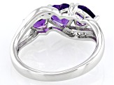 Purple Amethyst Rhodium Over Sterling Silver Ring 1.29ctw