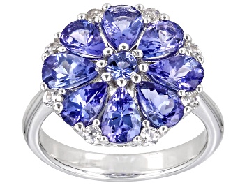 Picture of Tanzanite Rhodium Over Sterling Silver Ring 3.11ctw