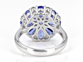 Tanzanite Rhodium Over Sterling Silver Ring 3.11ctw