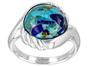 Blue Turquoise Sterling Silver Solitaire Ring