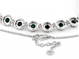 Green Malachite Rhodium Over Sterling Silver Tennis Necklace