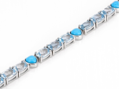 Sky Blue Topaz Rhodium Over Sterling Silver Bracelet 18.00ctw