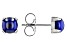 Lab Created Blue Sapphire Platinum Over Sterling Silver Stud Earrings 1.70ctw