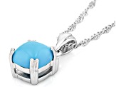 Sleeping Beauty Turquoise Rhodium Over Sterling Silver Pendant With Chain 0.04ct