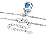 Sleeping Beauty Turquoise Rhodium Over Sterling Silver Pendant With Chain 0.04ct