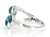 Blue Composite Turquoise Sterling Silver 3-Stone Ring