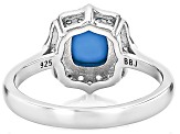 Sleeping Beauty Turquoise Rhodium Over Sterling Silver Ring 0.15ctw