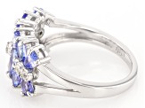 Tanzanite Rhodium Over Sterling Silver Band Ring 1.64ctw