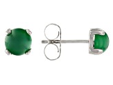 Green Onyx Studs - Silver main image 1