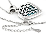 Blue Composite Turquoise Sterling Silver Pendant With Chain