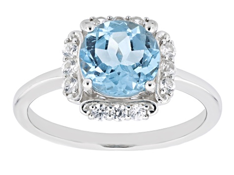 Sky Blue Topaz Rhodium Over Sterling Silver Ring 2.37ctw