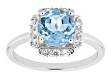 Sky Blue Topaz Rhodium Over Sterling Silver Ring 2.37ctw