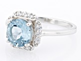 Sky Blue Topaz Rhodium Over Sterling Silver Ring 2.37ctw