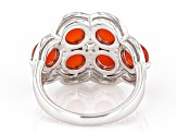 Carnelian Rhodium Over Sterling Silver Ring