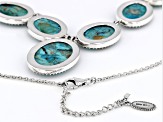 Blue Composite Turquoise With Marcasite Sterling Silver Necklace