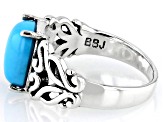 Blue Sleeping Beauty Turquoise Sterling Silver Solitaire Ring