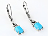 Blue Sleeping Beauty Turquoise Sterling Silver Solitaire Earrings