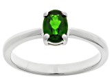 Green Chrome Diopside Rhodium Over Silver Ring .70ct