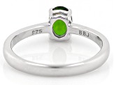 Green Chrome Diopside Rhodium Over Silver Ring .70ct