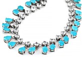 Sleeping Beauty Turquoise Rhodium Over Sterling Silver Necklace 11.50ctw