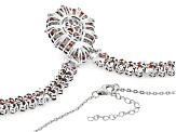 Red Garnet Rhodium Over Sterling Silver Necklace 16.93ctw