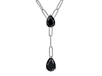Picture of Black Spinel Rhodium Over Sterling Silver Necklace 5.27ctw