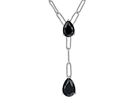 Black Spinel Rhodium Over Sterling Silver Necklace 5.27ctw