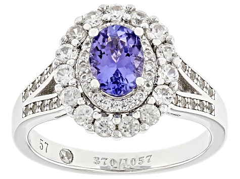 57th Anniversary Limited Edition Blue Tanzanite Rhodium Over Sterling ...