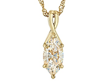 Picture of White Strontium Titanate 18K Yellow Gold Over Silver Pendant With Chain 2.55ctw