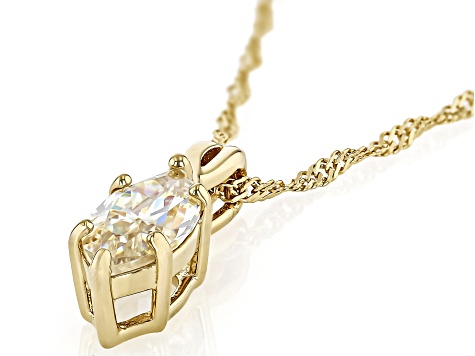 White Strontium Titanate 18K Yellow Gold Over Silver Pendant With Chain 2.55ctw