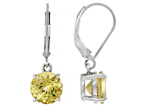 Yellow Apatite Rhodium Over Sterling Silver Earrings 3.00ctw