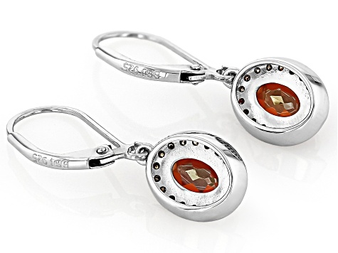 Orange Quartz Rhodium Over Silver Earrings 1.56ctw
