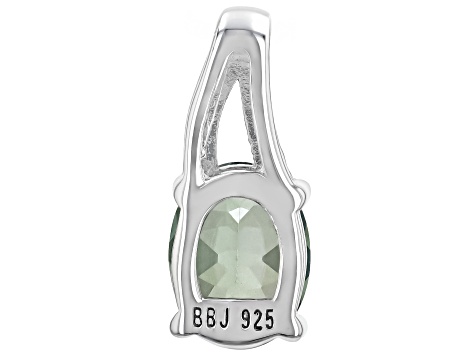 Green Labradorite Rhodium Over Sterling Silver Pendant 0.92ctw