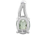 Green Labradorite Rhodium Over Sterling Silver Pendant 0.92ctw