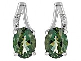 Green Labradorite Rhodium Over Sterling Silver Earrings 1.91ctw