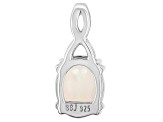 Multicolor Ethiopian Opal Rhodium Over Sterling Silver Pendant 0.93ct