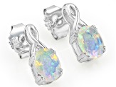 Multicolor Ethiopian Opal Rhodium Over Sterling Silver Earrings 1.11ctw